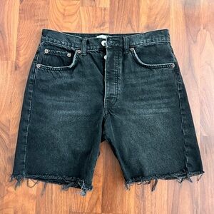 ZARA Black High Waisted Jean Jort Shorts